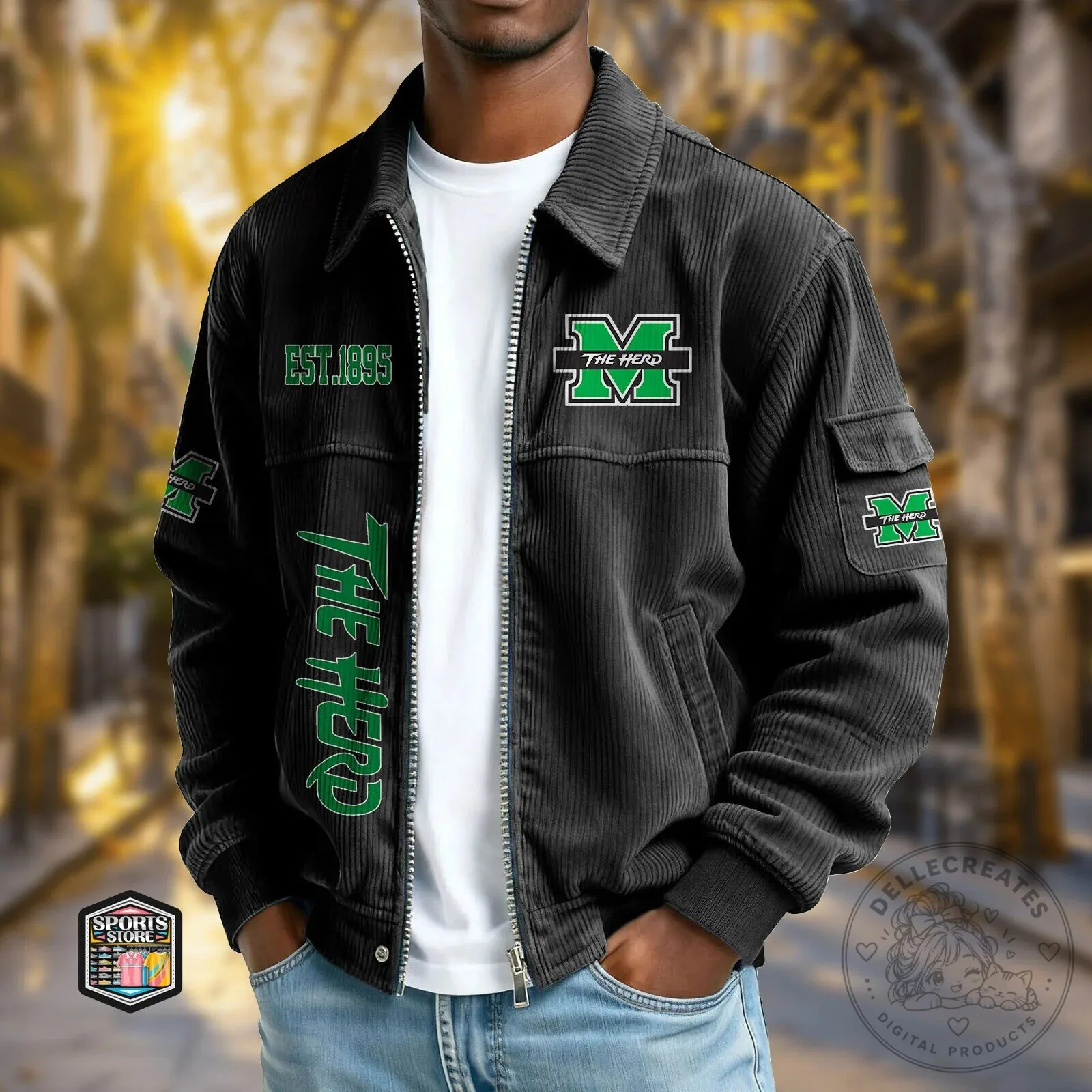 Marshall Thundering Herd University Corduroy Jacket 2 Marshall Thundering Herd University Corduroy Jacket