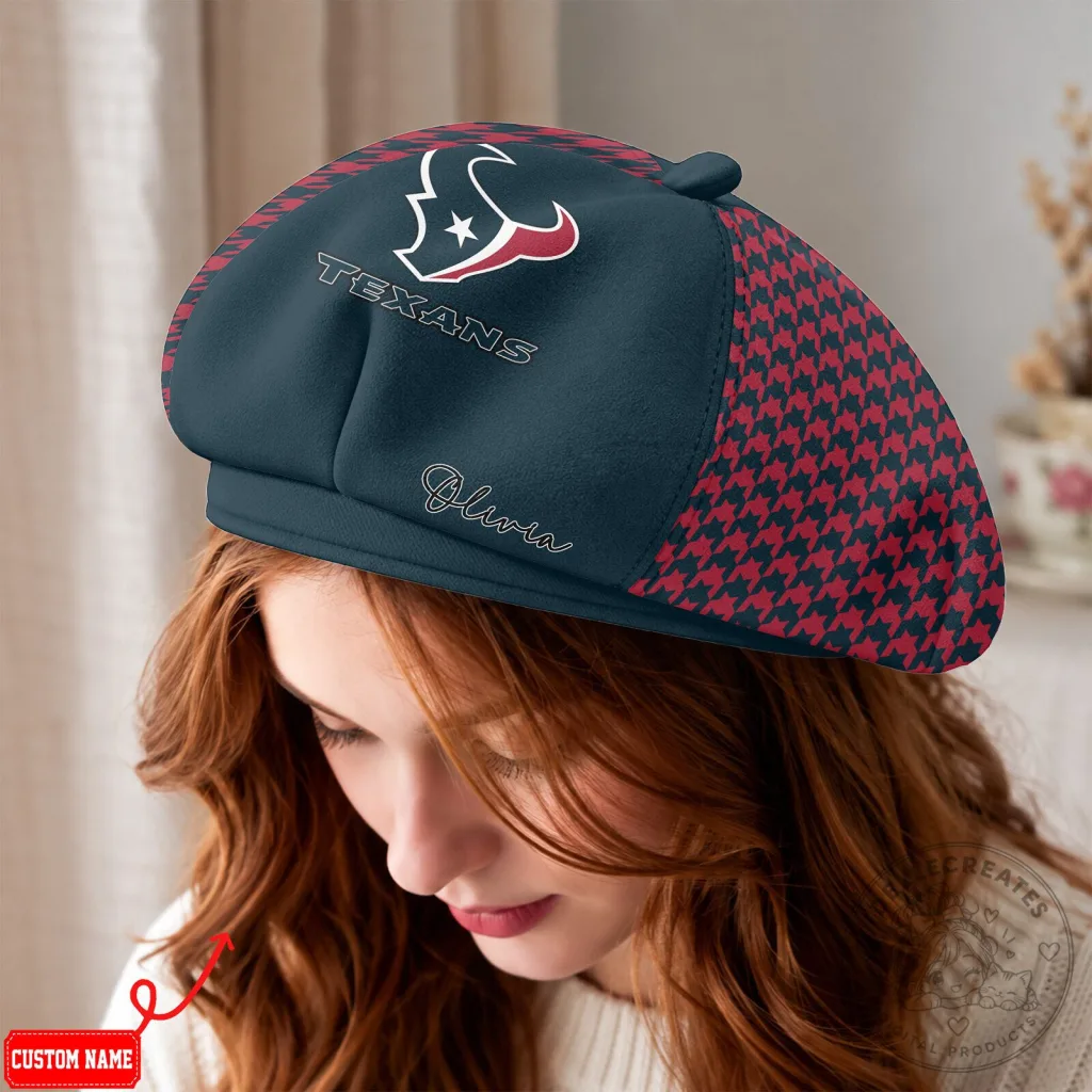 Houston Texans NFL Personalized Beret Hat for Women