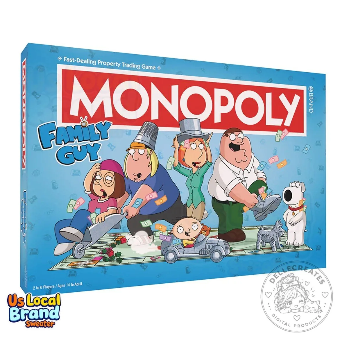 Family Guy Monopoly Board Game with Peter Griffin and Stewie
