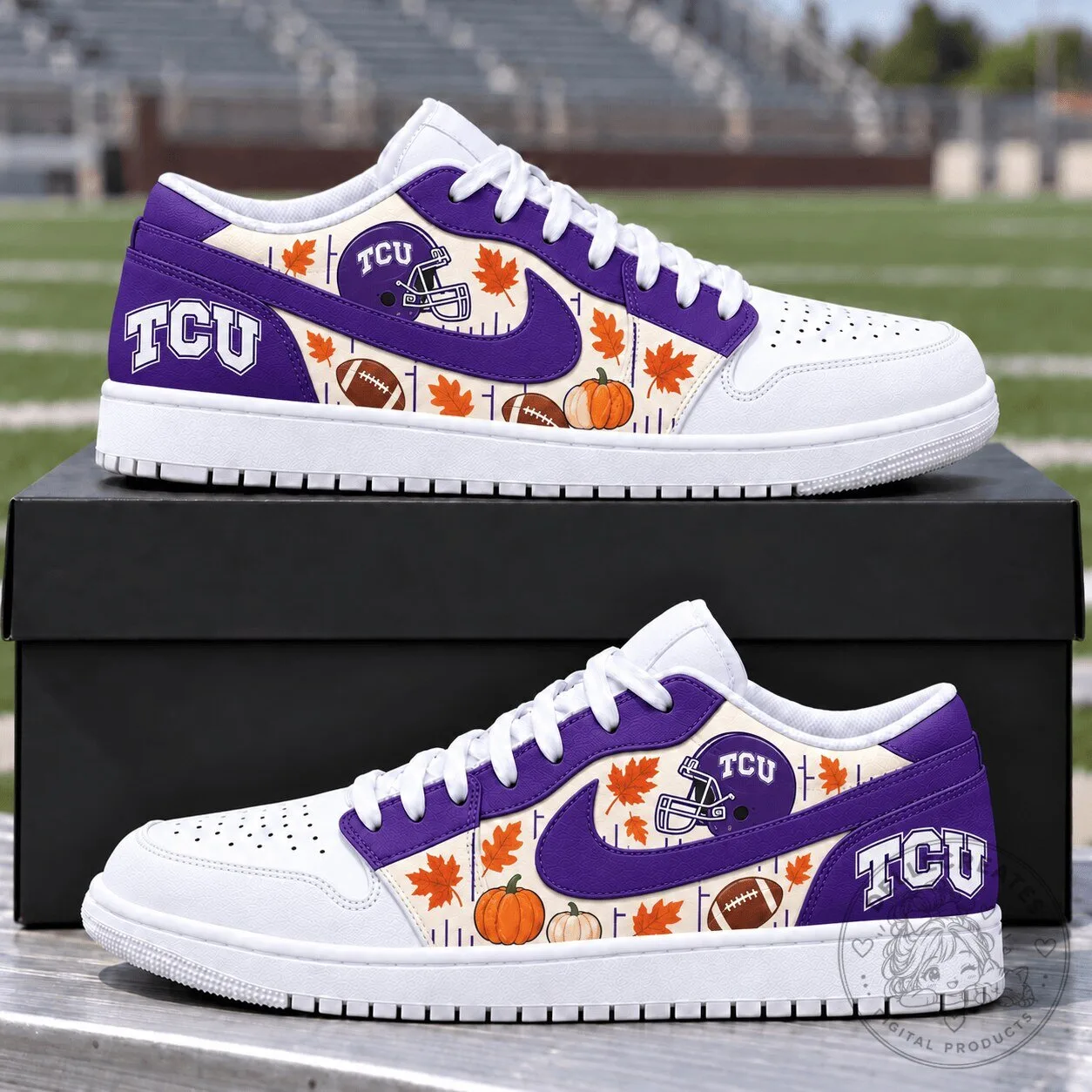 TCU Horned Frogs Fall Vibe Custom Printed Athletic Shoes