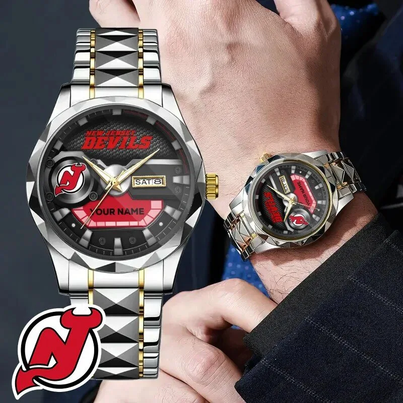 New Jersey Devils Custom Name Men's Luxury Watch