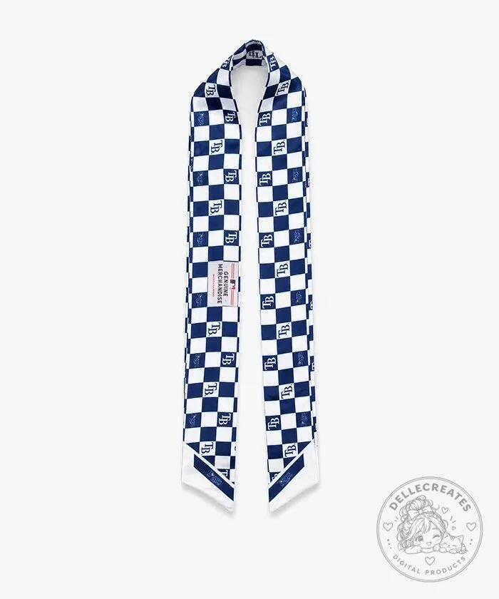 Tampa Bay Rays Checkered Pattern MLB Baseball Team Scarf