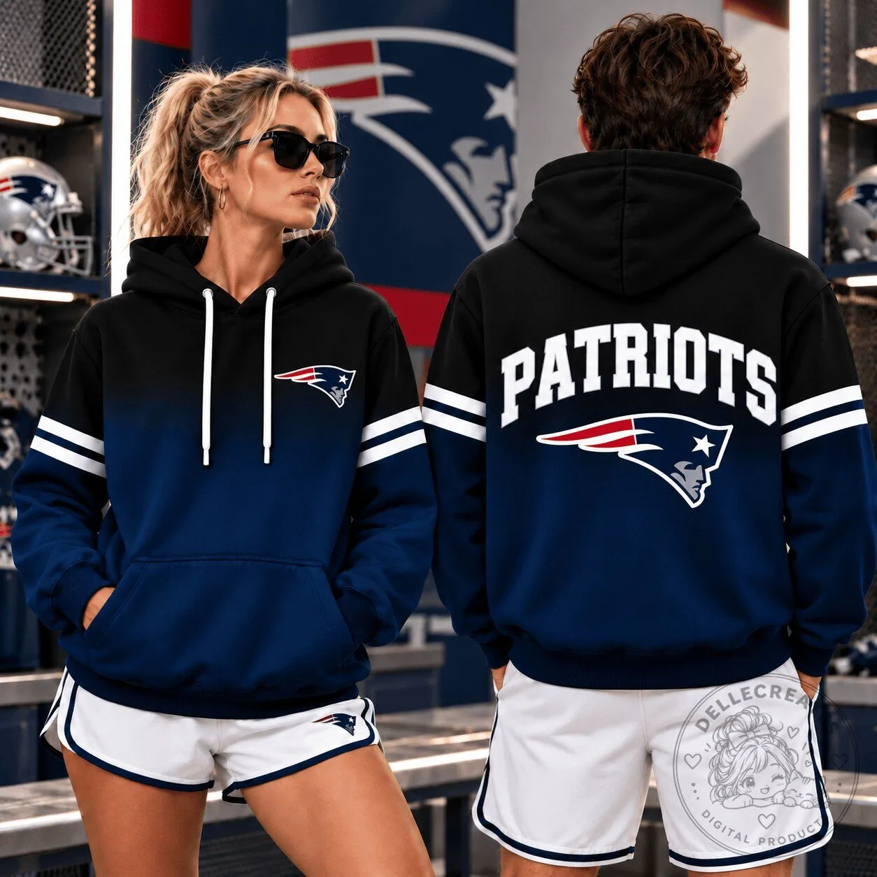 New England Patriots NFL Team Color Block Game Day Hoodie