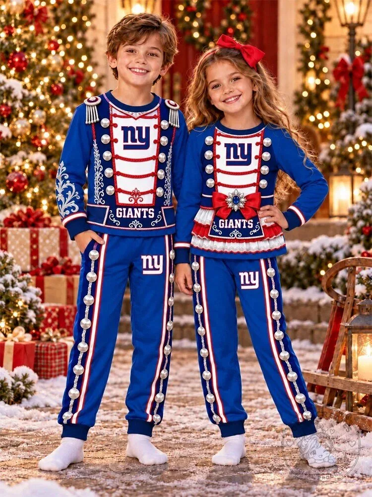 New York Giants Christmas Nutcracker Kids Pajamas Set