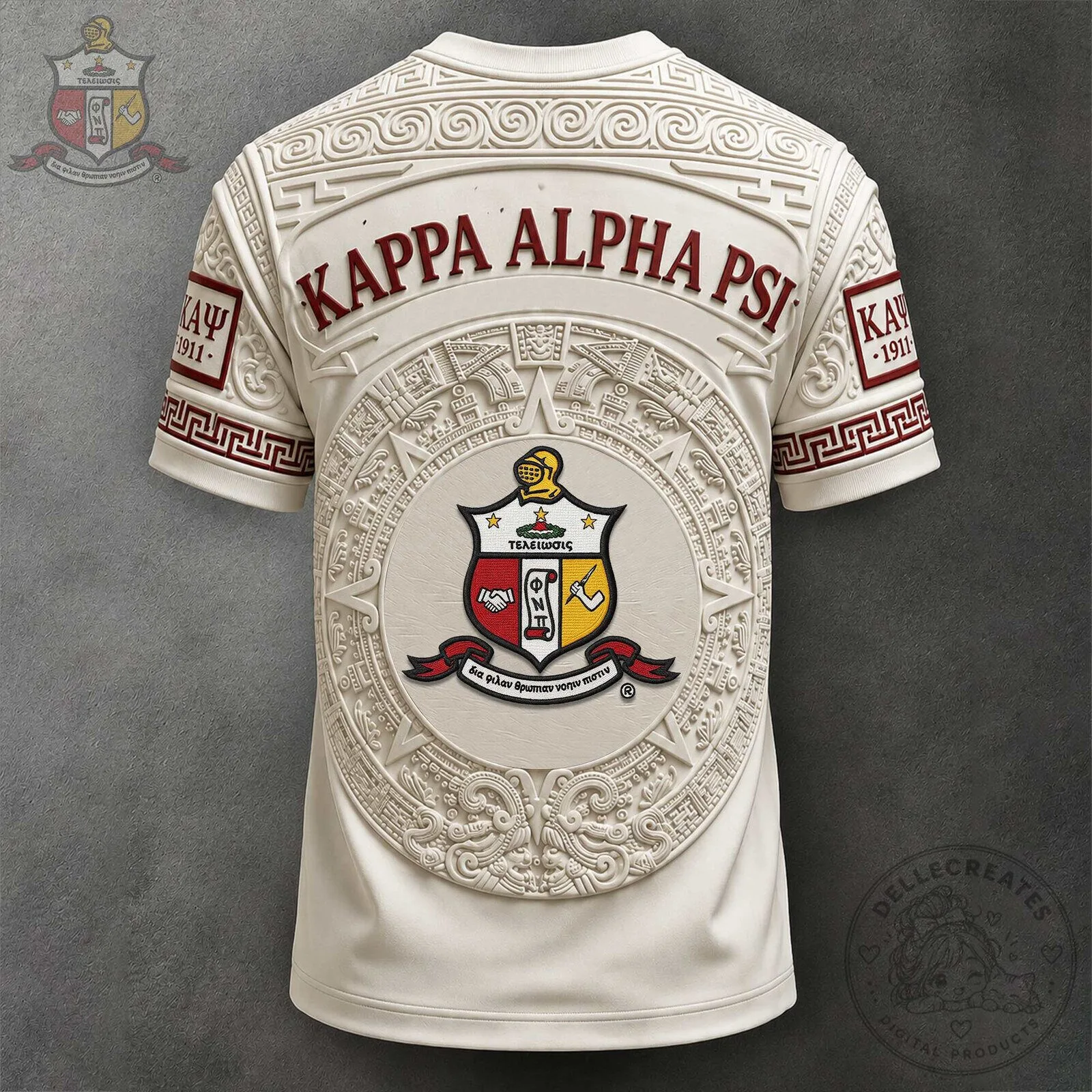 Kappa Alpha Psi Fraternity Cream White Greek Letter T-Shirt