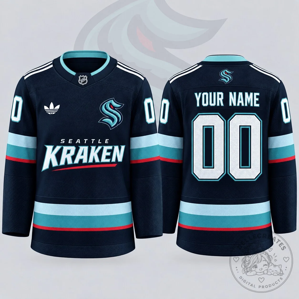 Seattle Kraken Personalized NHL Hockey Jersey for Men, Women, and Youth