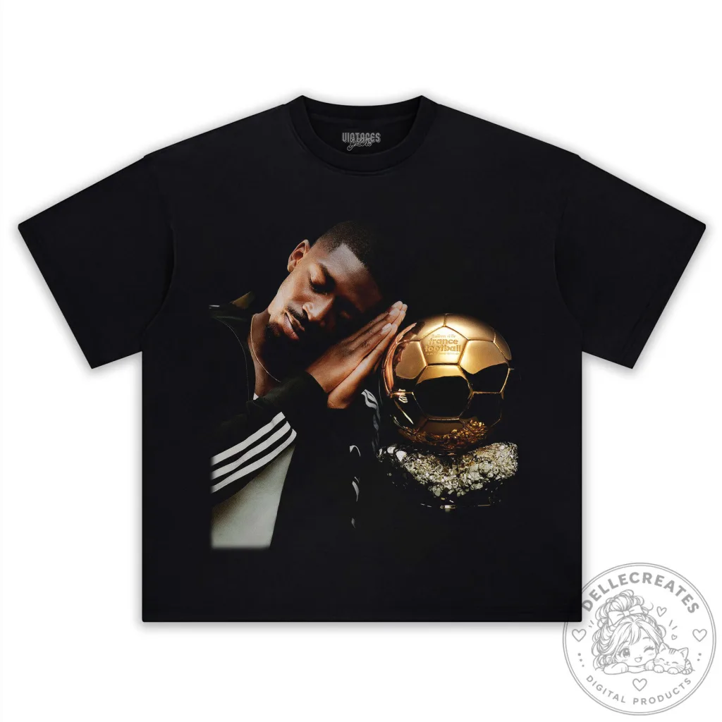 Ousmane Dembélé Footballer Golden Ball France Soccer T-Shirt