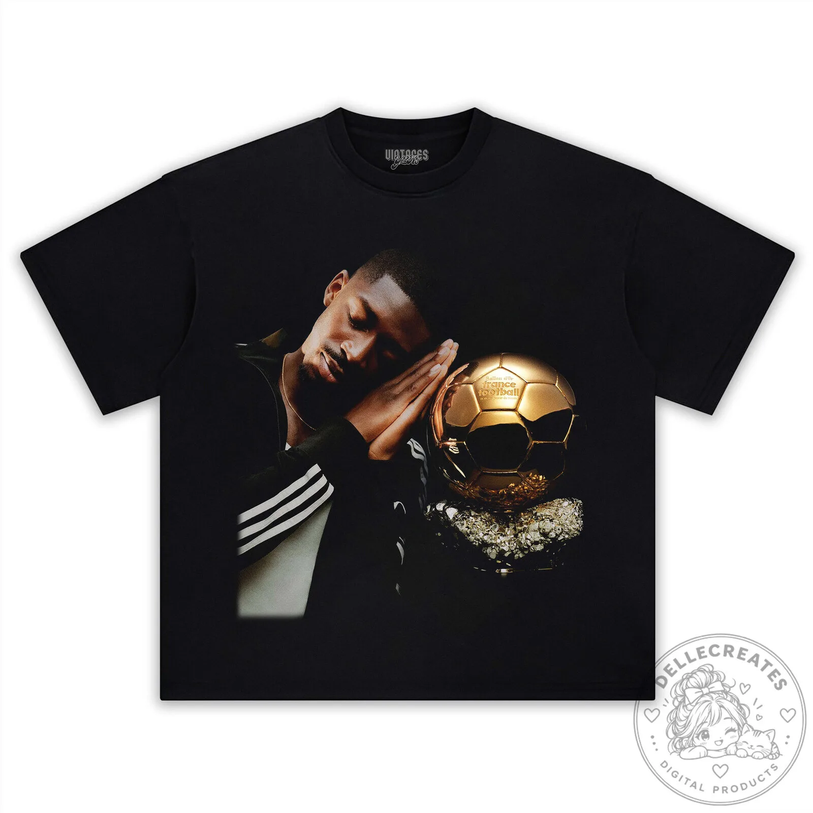 Ousmane Dembélé Footballer Golden Ball France Soccer T-Shirt