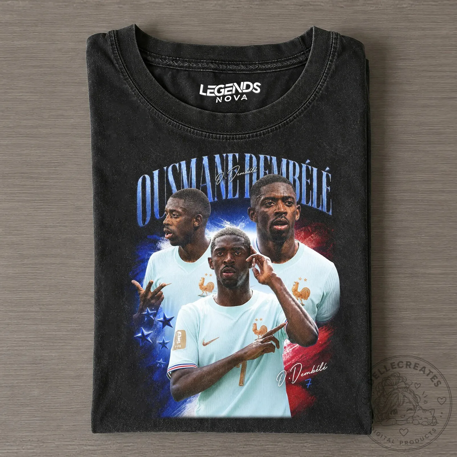 Ousmane Dembélé French Footballer Vintage Style T-Shirt