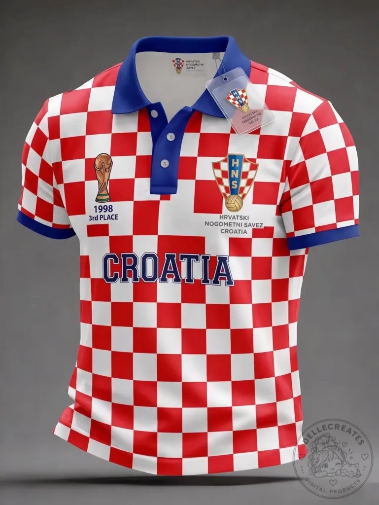 Croatia National Football Team 1998 World Cup Third Place Polo Shirt