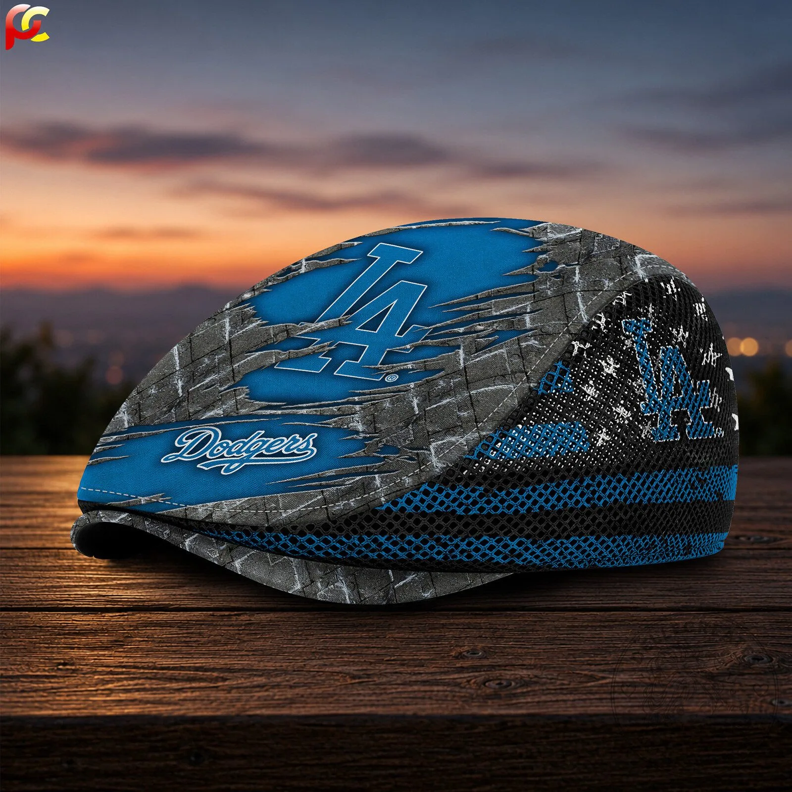 Los Angeles Dodgers Distressed Logo Flat Cap Hat