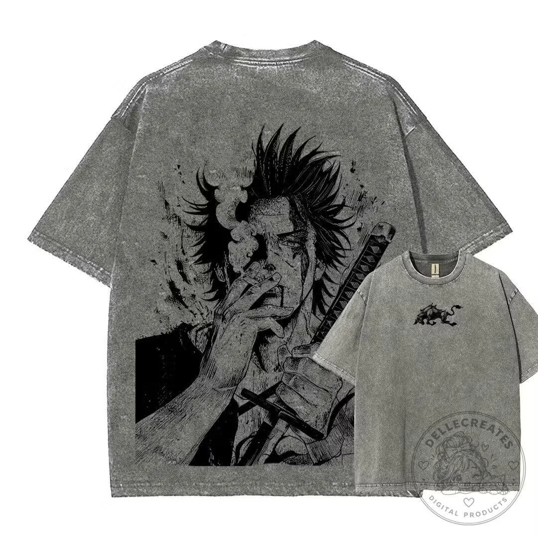 Black Clover Yami Sukehiro Black Bulls Washed Oversized T-Shirt