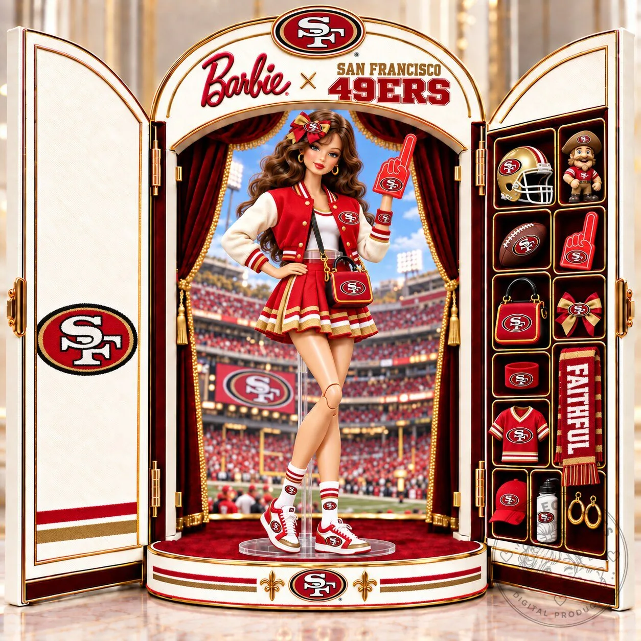Barbie San Francisco 49ers NFL Football Fan Commemorative Doll Figure