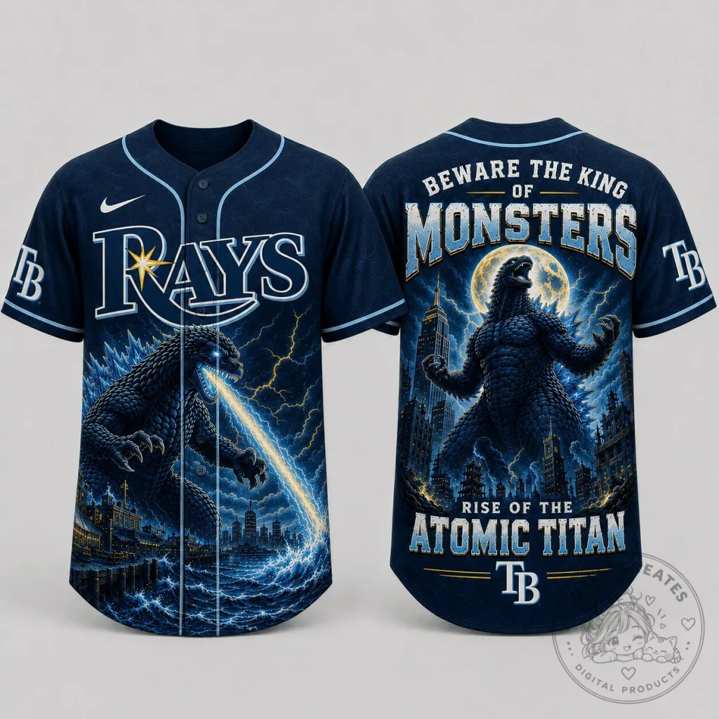 Godzilla King of Monsters Jersey for Tampa Bay Rays Baseball Fans