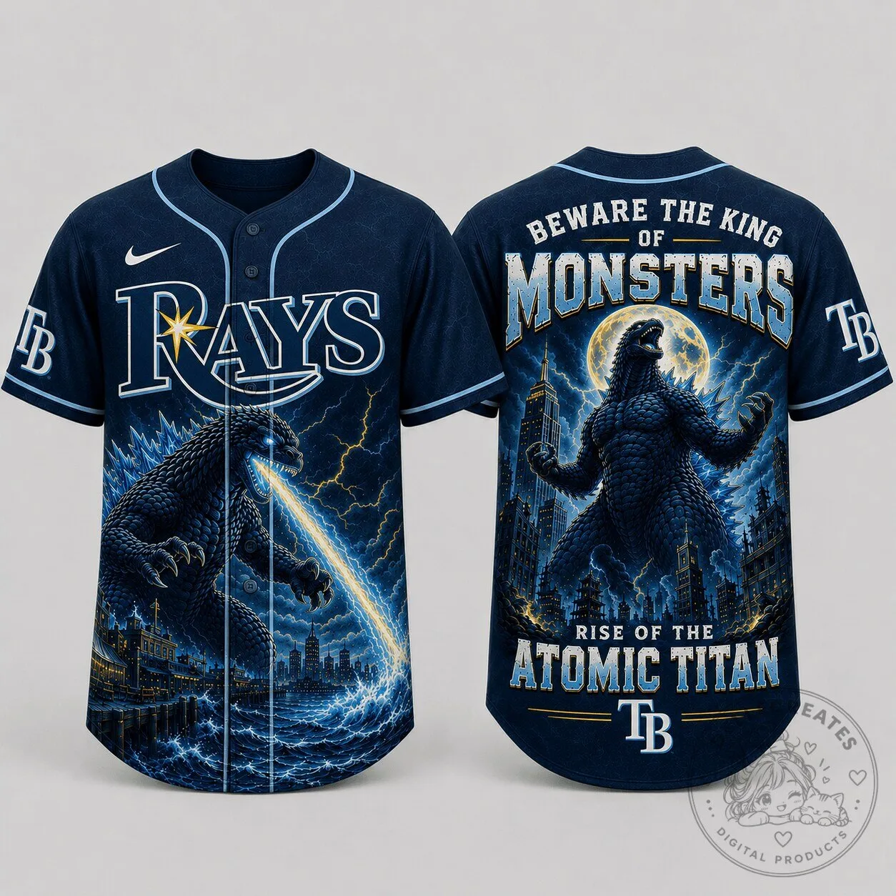 Godzilla King of Monsters Jersey for Tampa Bay Rays Baseball Fans