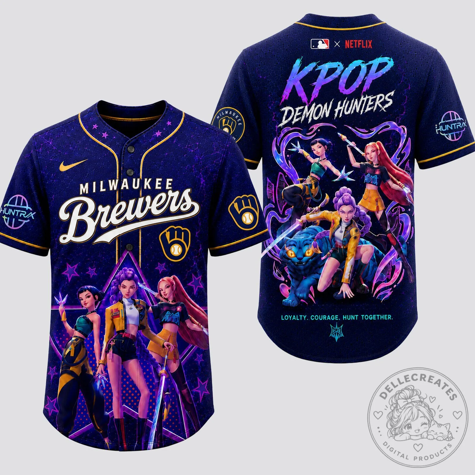 Milwaukee Brewers Baseball KPOP Demon Hunters Premium Baseball Jersey
