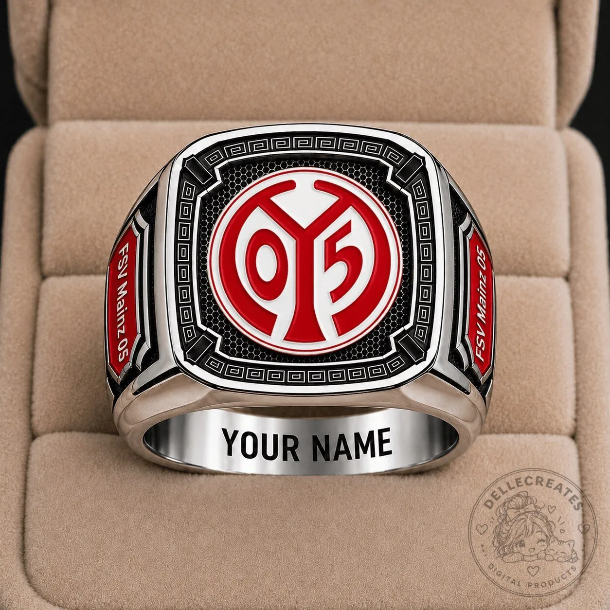 FSV Mainz 05 Bundesliga Football Club Fan Ring with Custom Engraving