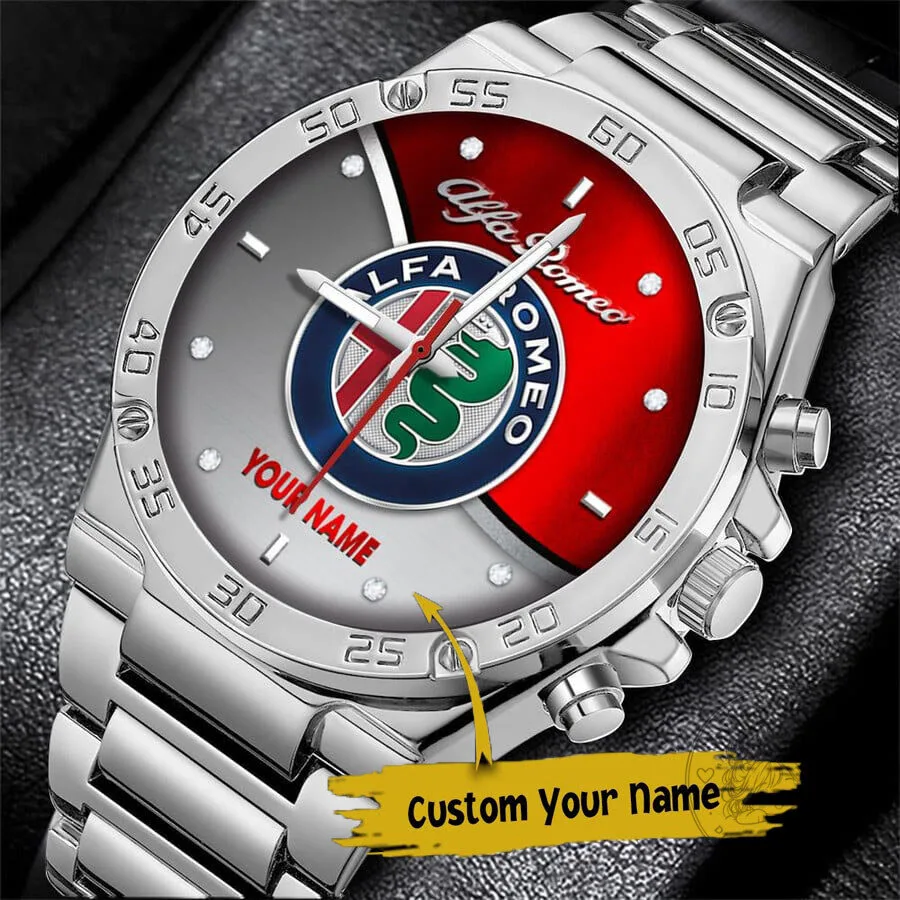 Alfa Romeo Custom Name Stainless Steel Sport Watch