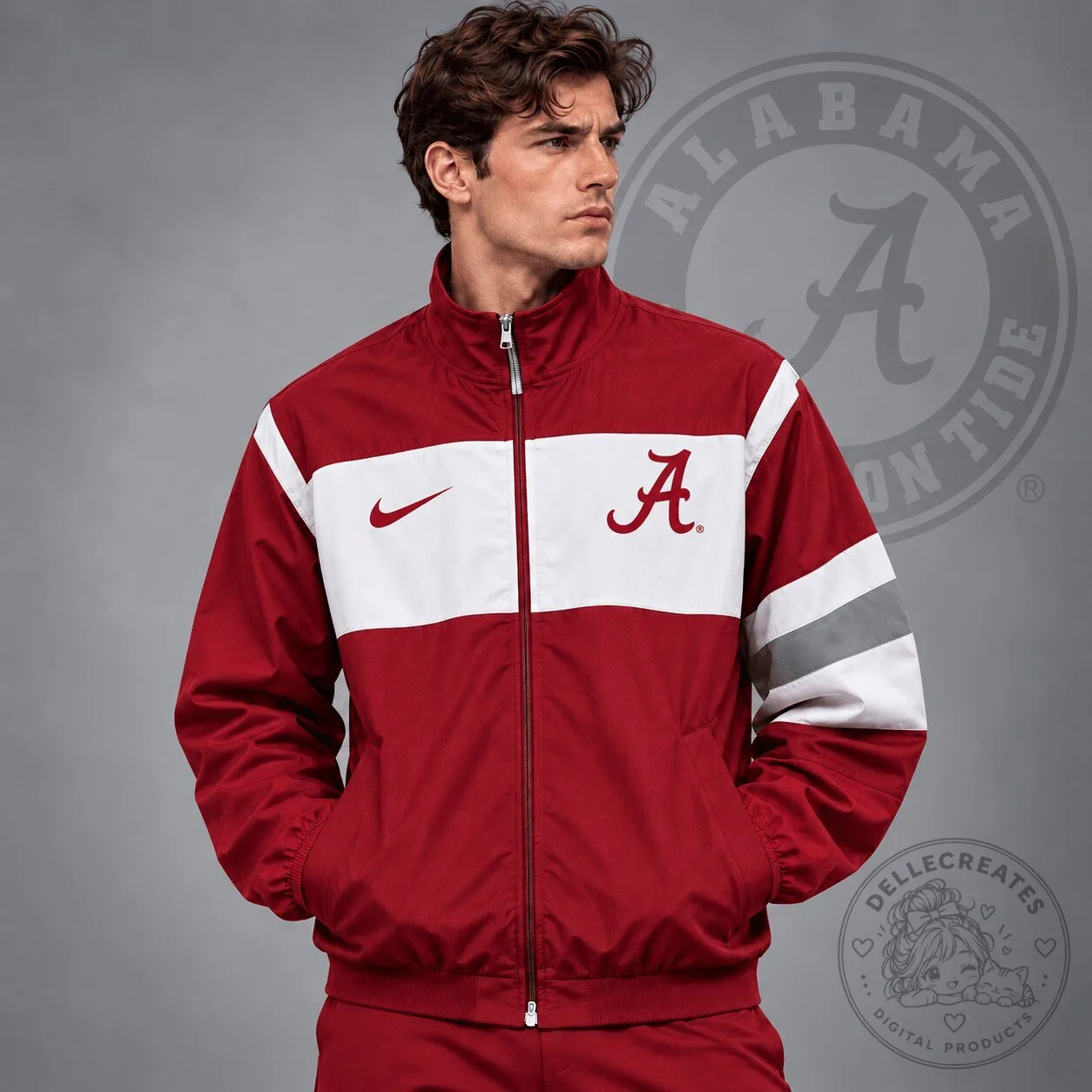 Alabama Crimson Tide Nike Sideline Colorblock Full Zip Jacket