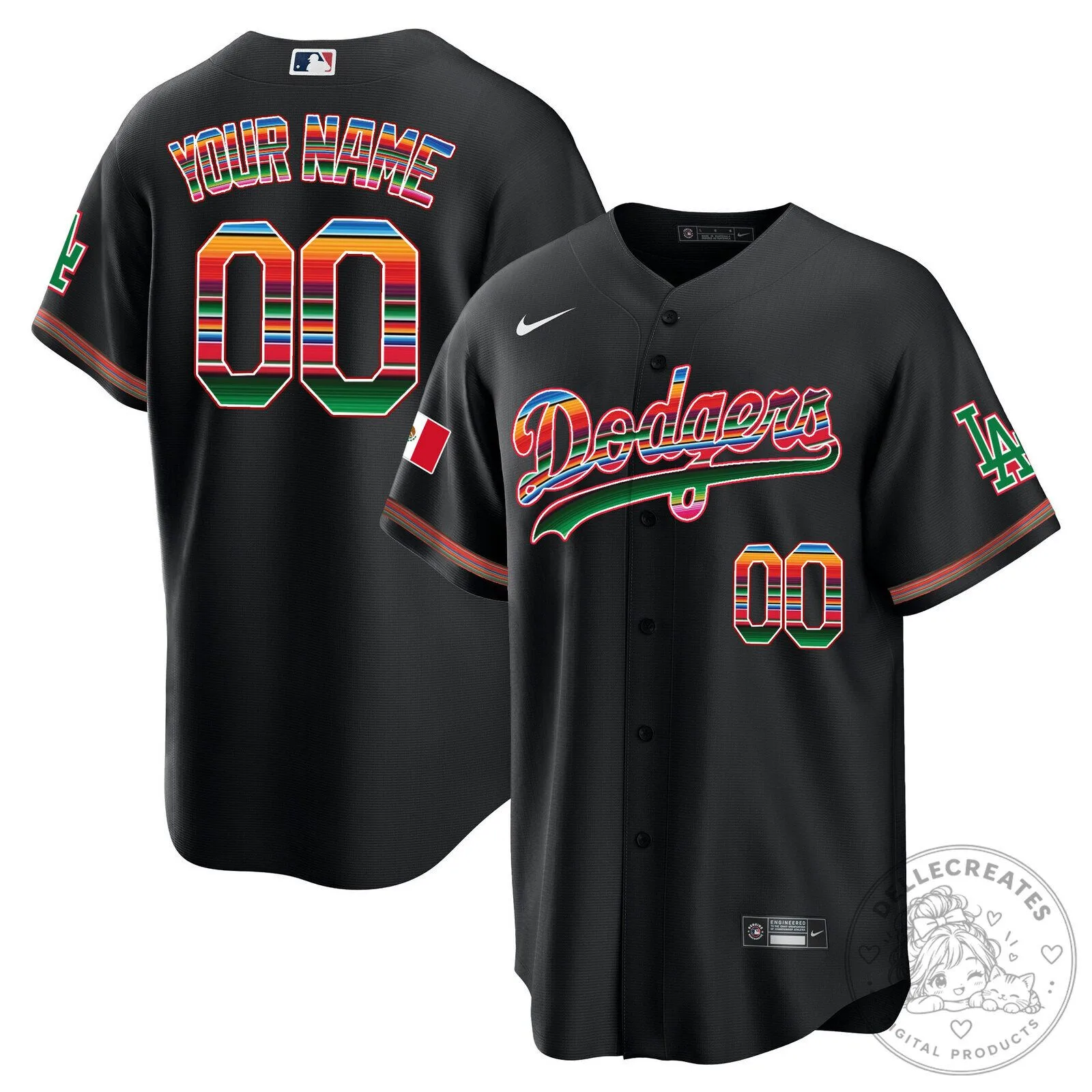 Dodgers Mexico City Series Custom White Baseball Jersey 20 Dodgers Mexico City Series Custom White Baseball Jersey