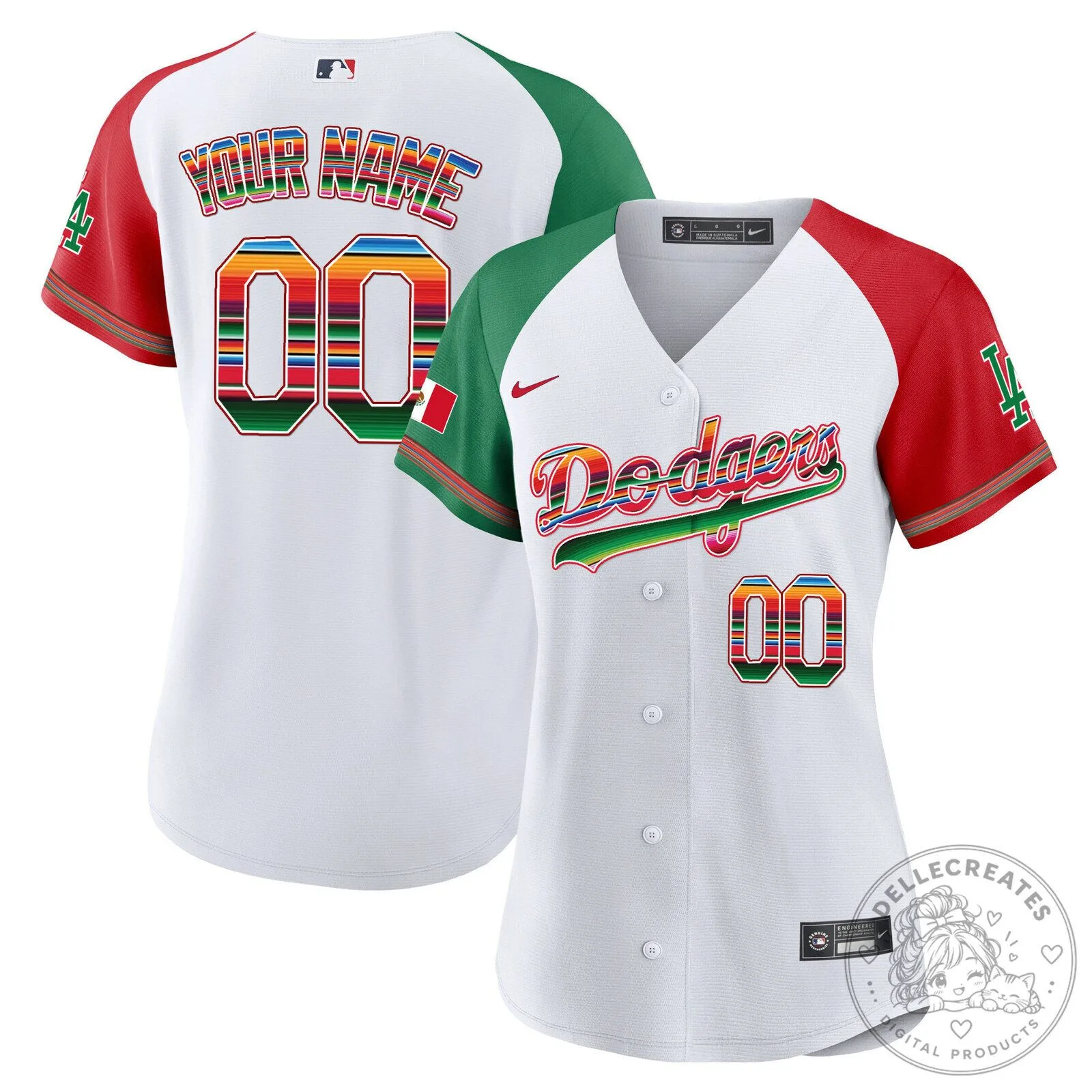 Dodgers Mexico City Series Custom White Baseball Jersey 28 Dodgers Mexico City Series Custom White Baseball Jersey
