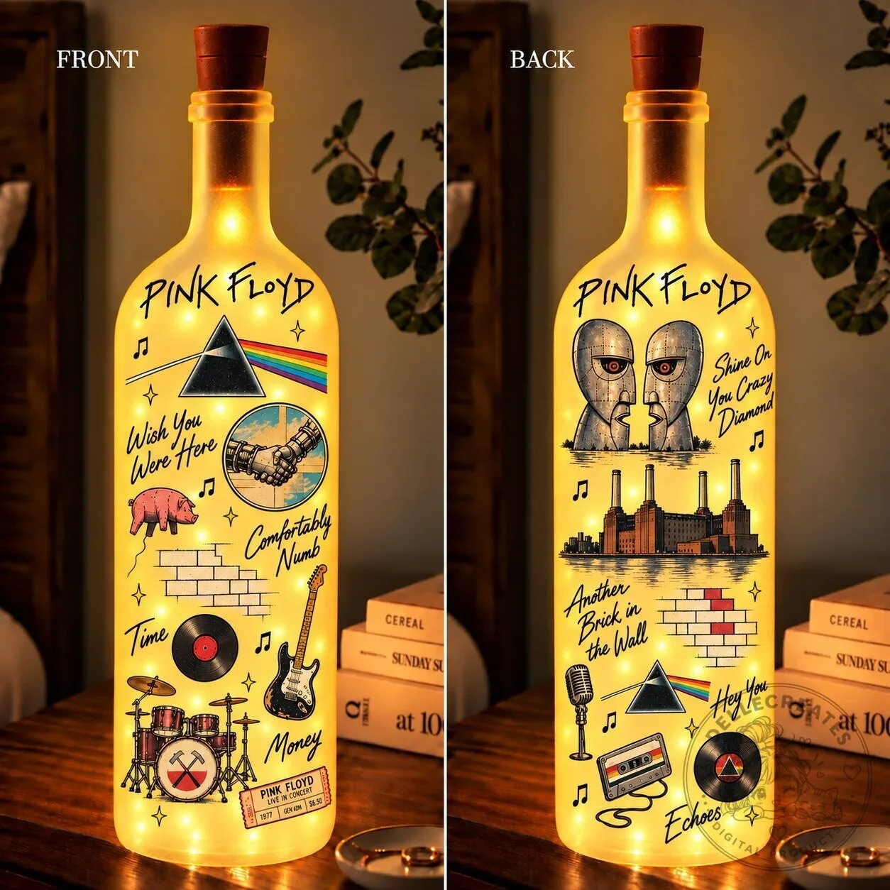 Pink Floyd Dark Side of the Moon Wish You Were Here Lighted Bottle Lamp 10 Pink Floyd Dark Side of the Moon Wish You Were Here Lighted Bottle Lamp