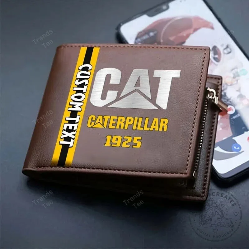 Caterpillar 1925 Custom Text Logo Brown Bi-Fold Wallet