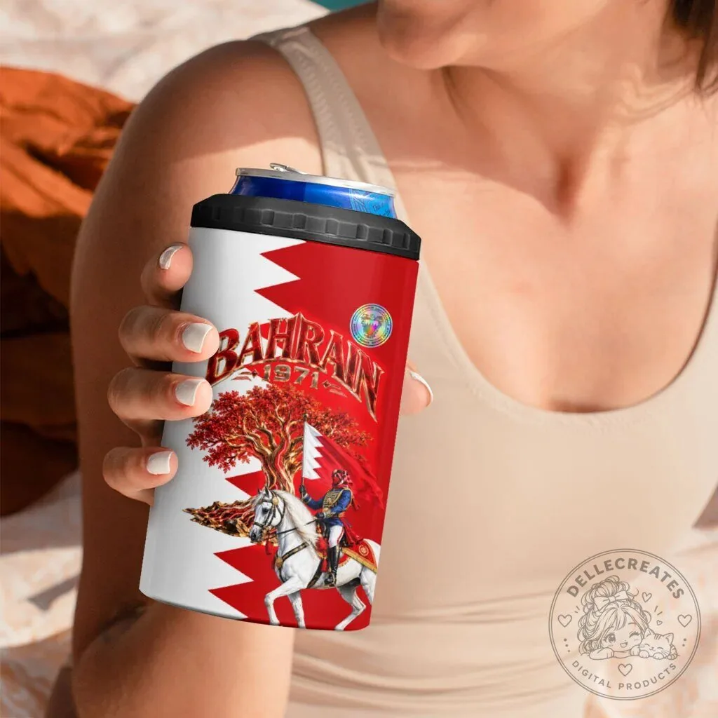 Bahrain National Day Cultural Emblem Flag Horse Knight Can Cooler Tumbler 11 Bahrain National Day Cultural Emblem Flag Horse Knight Can Cooler Tumbler