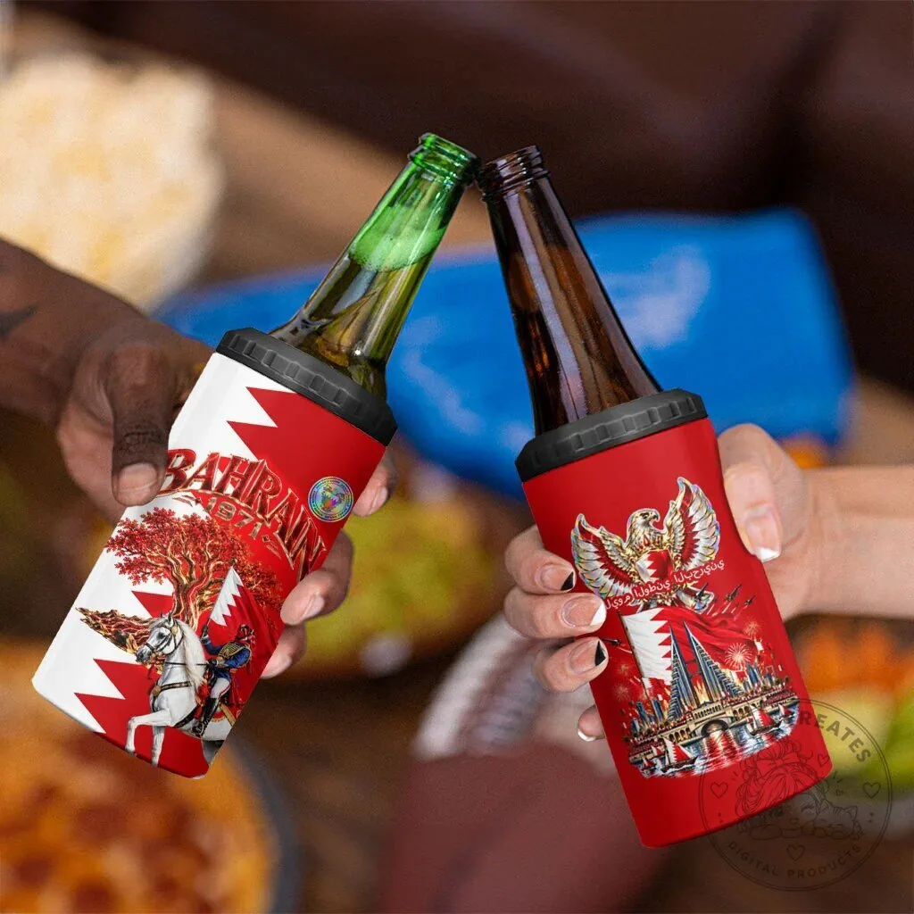 Bahrain National Day Cultural Emblem Flag Horse Knight Can Cooler Tumbler 12 Bahrain National Day Cultural Emblem Flag Horse Knight Can Cooler Tumbler