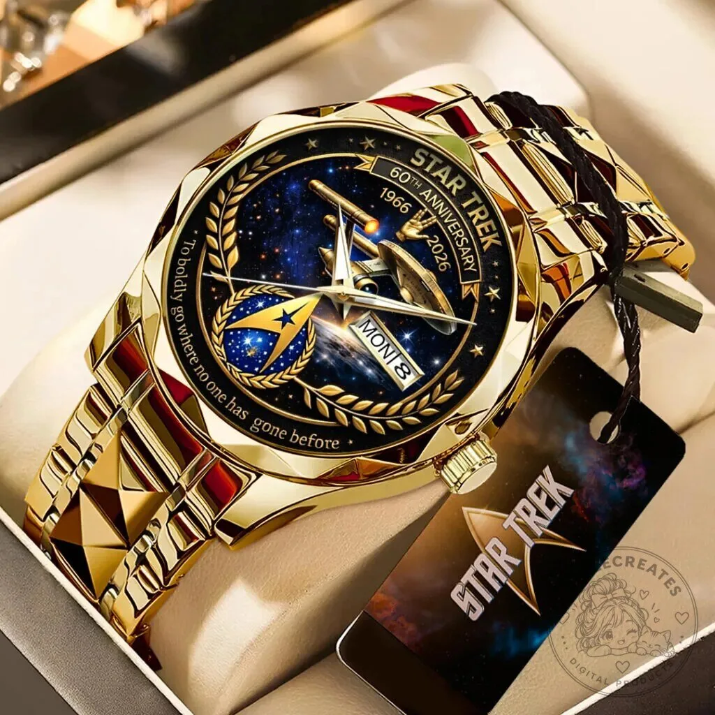Star Trek 60th Anniversary Gold Plated Quartz Watch for Men