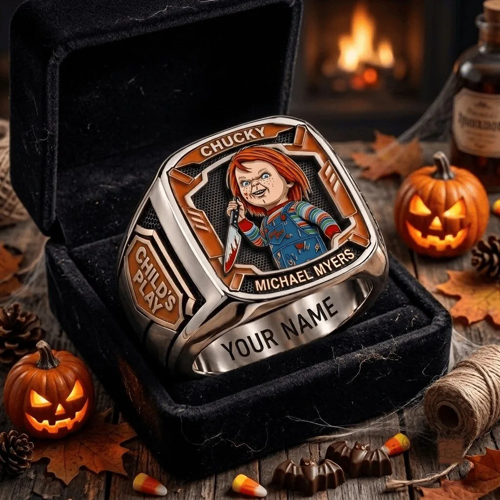 Chucky Child's Play and Michael Myers Halloween Horror Movie Fan Ring