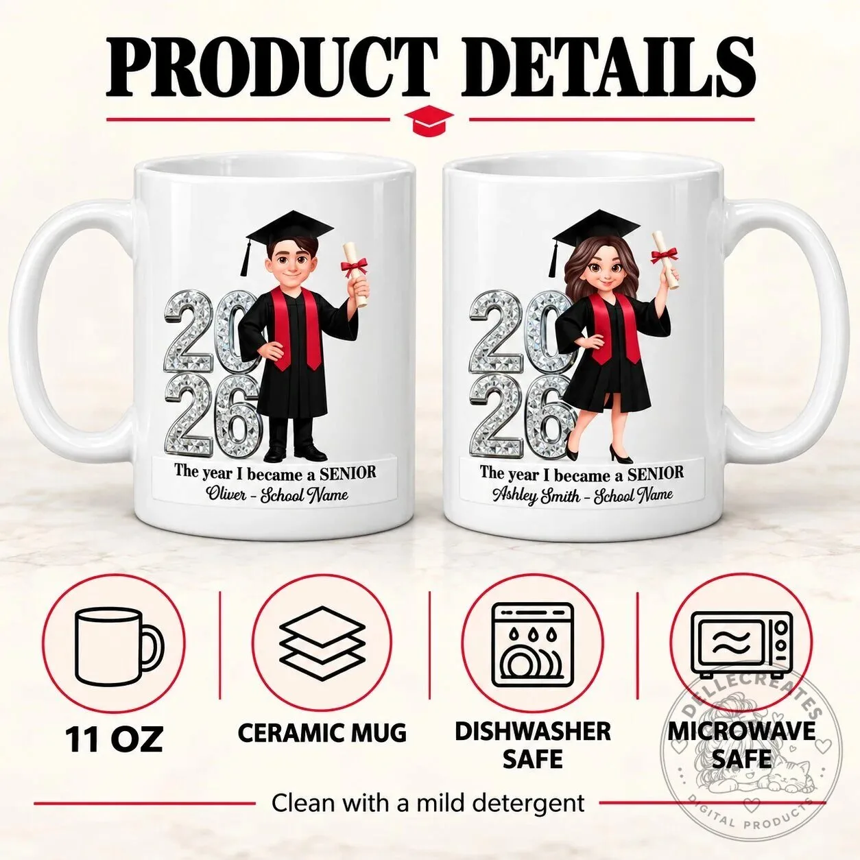 Personalized Senior 2026 Graduation Mug - Custom Name High School College Graduate Gift 20 Personalized Senior 2026 Graduation Mug - Custom Name High School College Graduate Gift