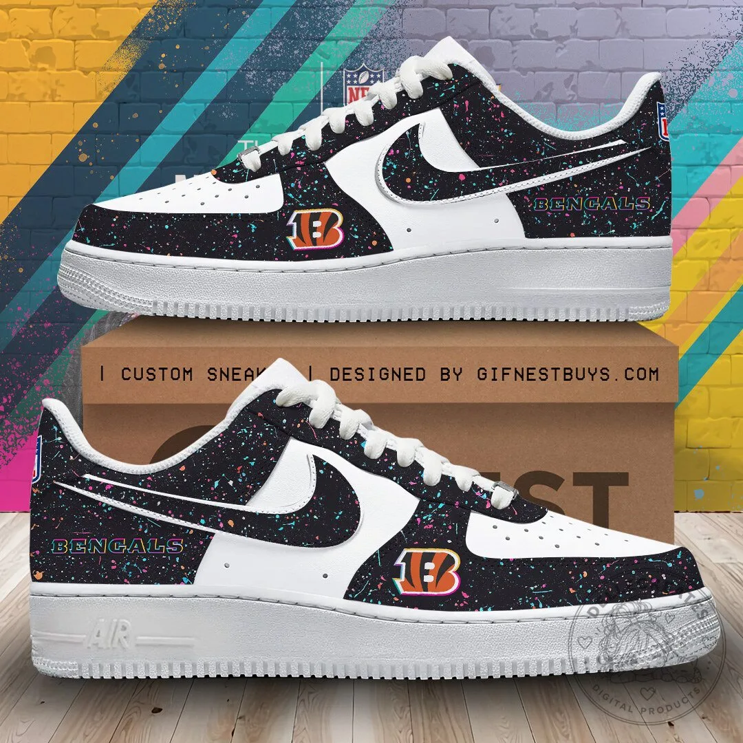Cincinnati Bengals Crucial Catch 2025 NFL Custom Air Force 1 Sneakers
