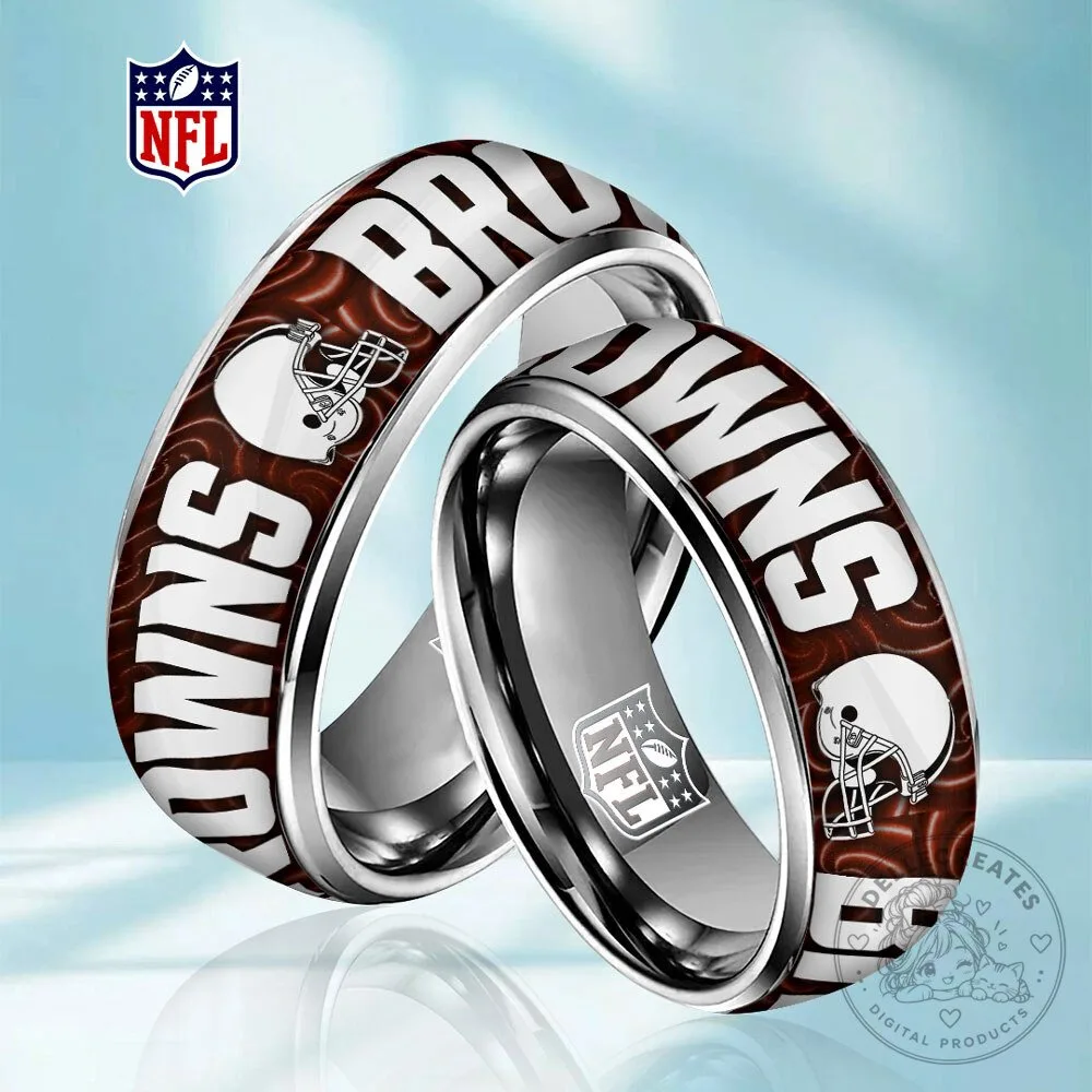 Cleveland Browns Football Team Logo Stainless Steel Ring