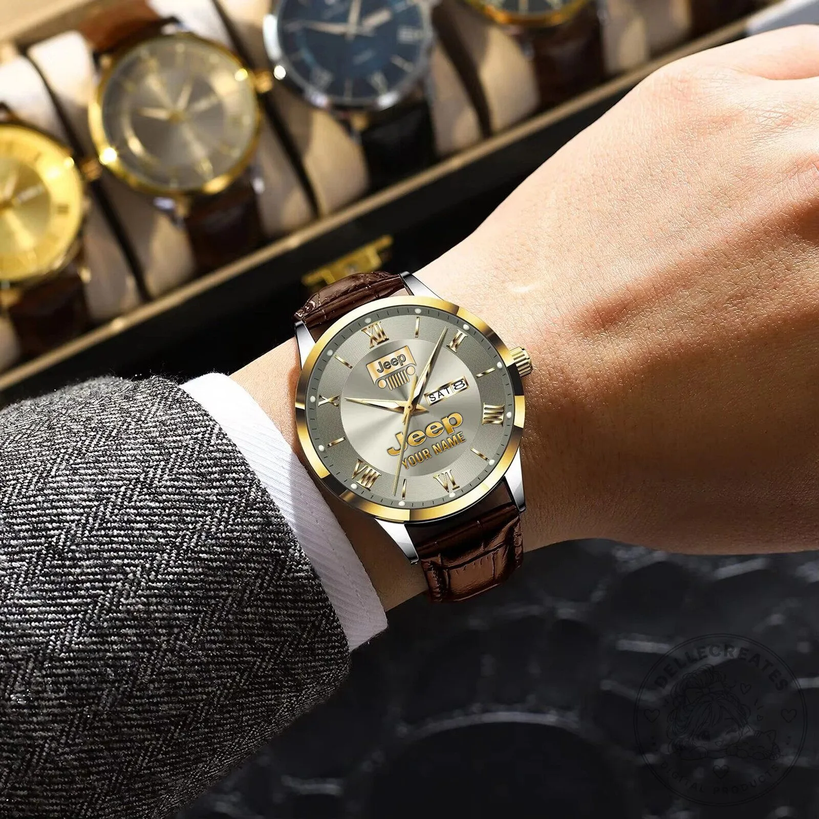 Jeep Custom Name Elegant Fashion Design Leather Strap Men's Watch 16 Jeep Custom Name Elegant Fashion Design Leather Strap Men