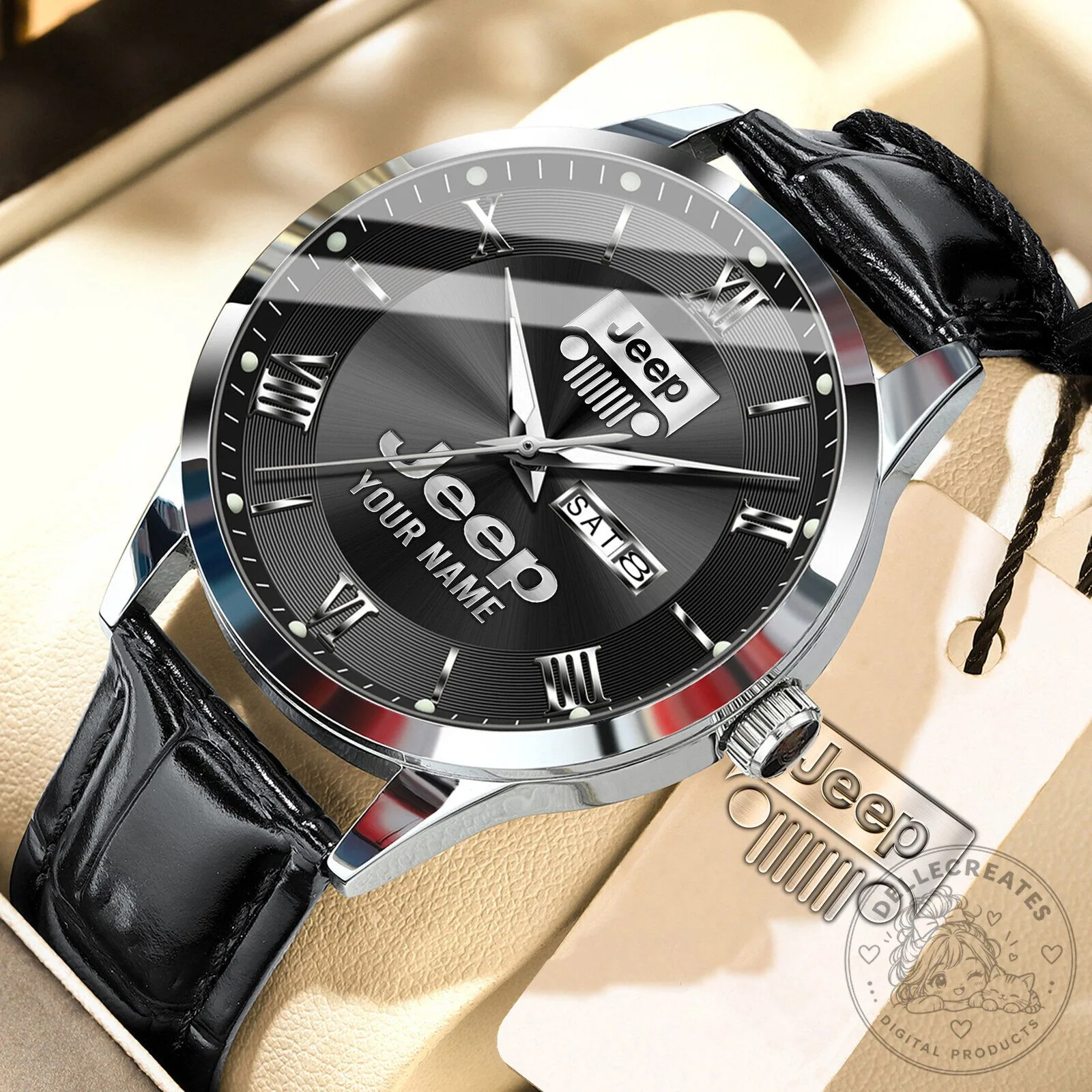 Jeep Custom Name Elegant Fashion Design Leather Strap Men's Watch 20 Jeep Custom Name Elegant Fashion Design Leather Strap Men