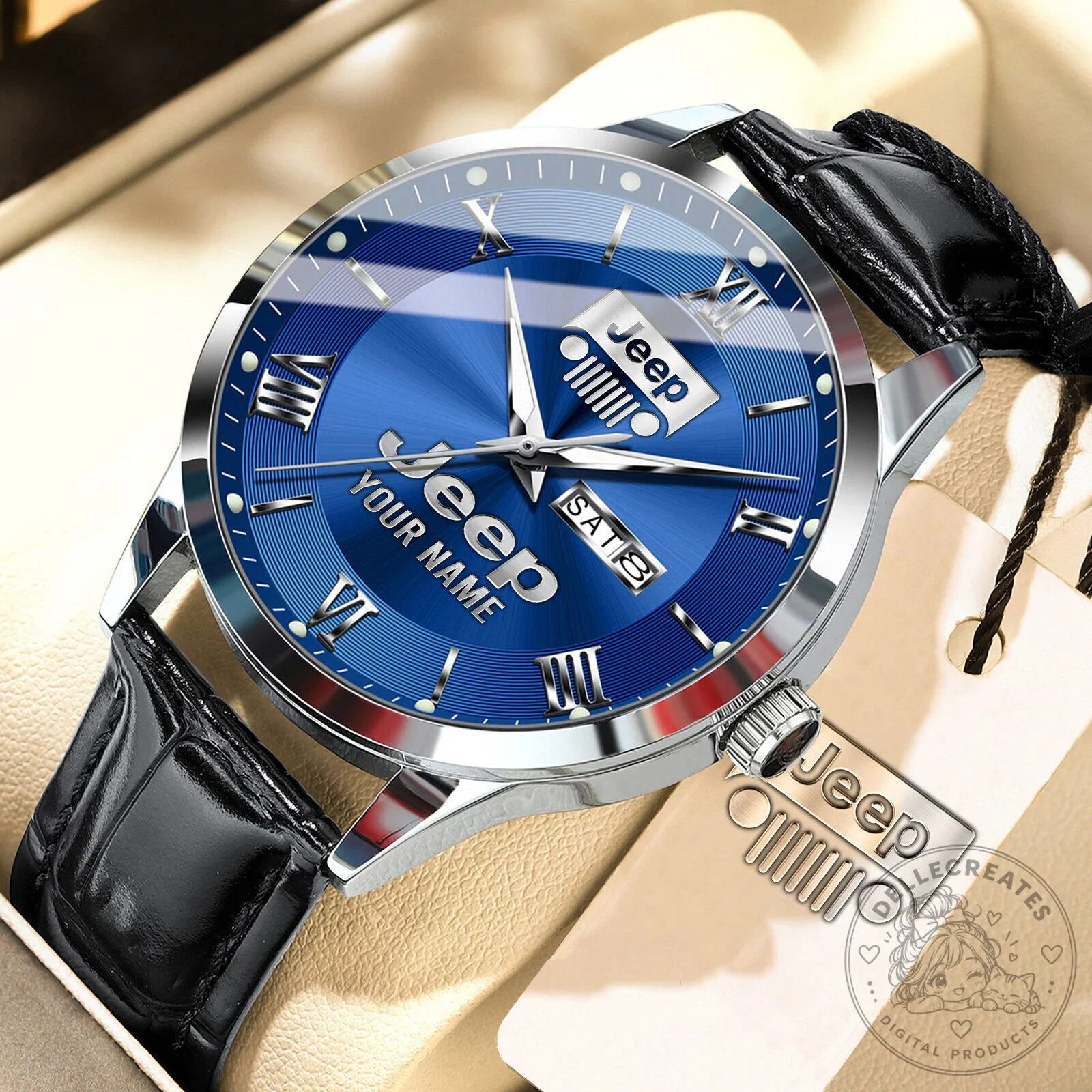 Jeep Custom Name Elegant Fashion Design Leather Strap Men's Watch 21 Jeep Custom Name Elegant Fashion Design Leather Strap Men