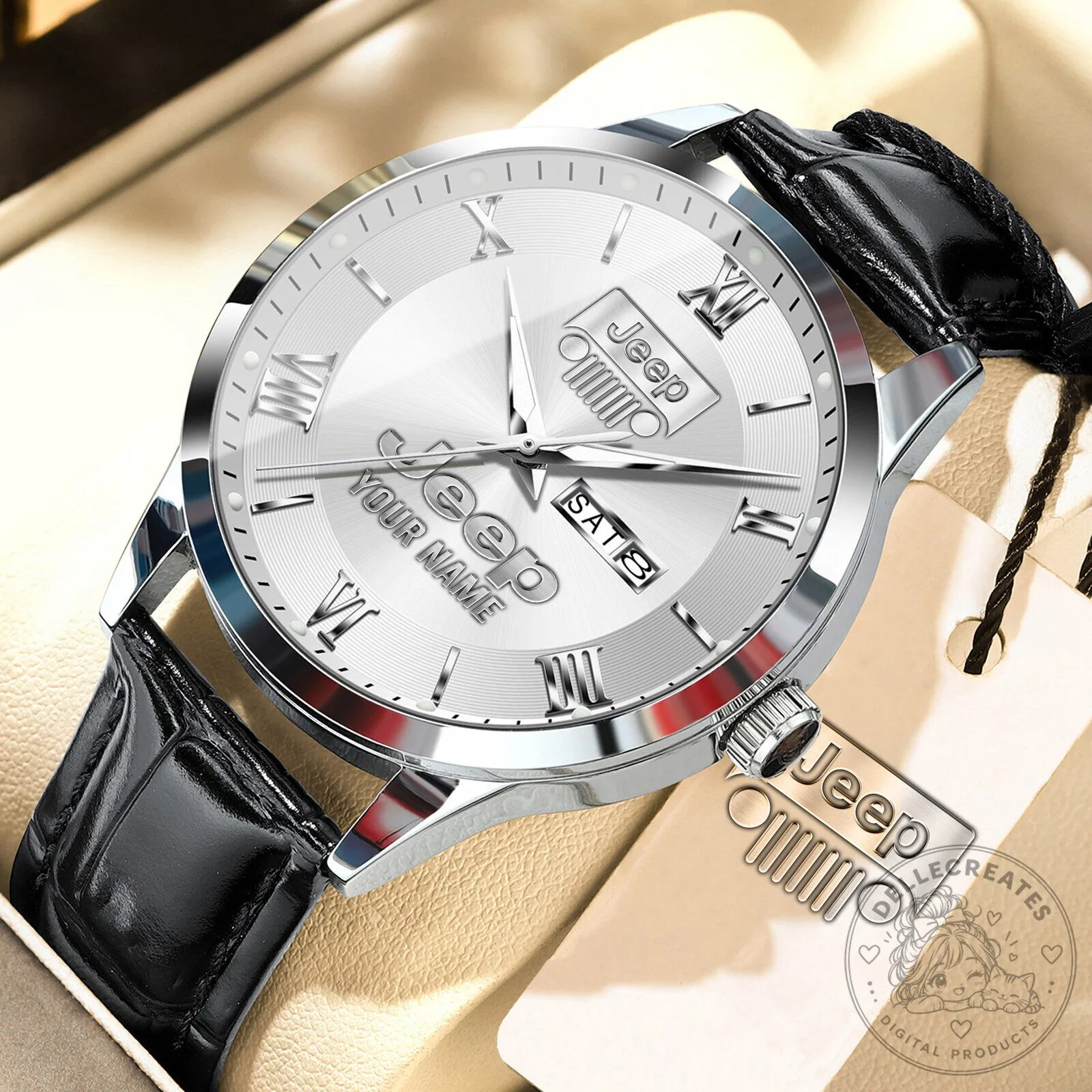 Jeep Custom Name Elegant Fashion Design Leather Strap Men's Watch 23 Jeep Custom Name Elegant Fashion Design Leather Strap Men