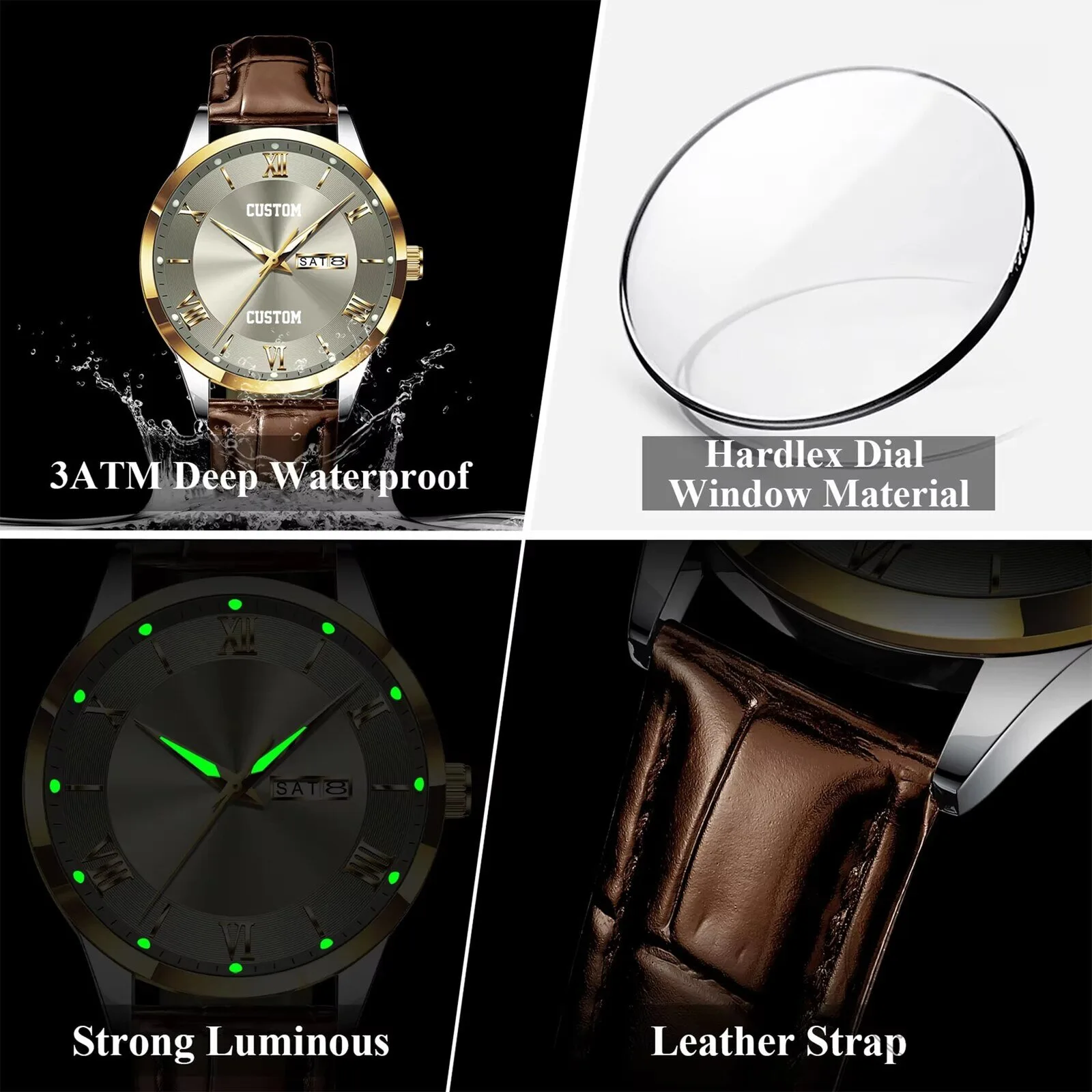 Jeep Custom Name Elegant Fashion Design Leather Strap Men's Watch 24 Jeep Custom Name Elegant Fashion Design Leather Strap Men