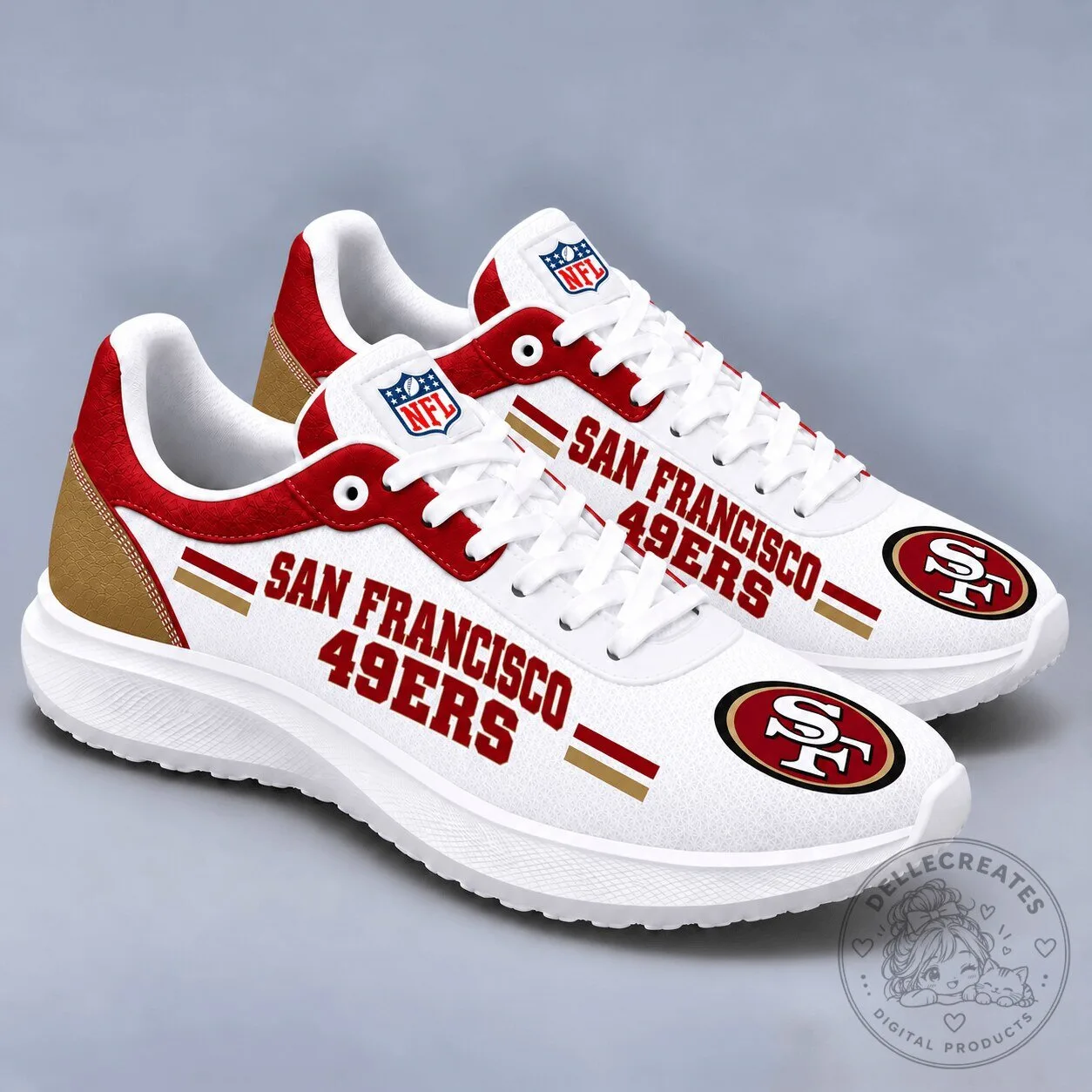 San Francisco 49ers NFL Team Logo Athletic Sneakers