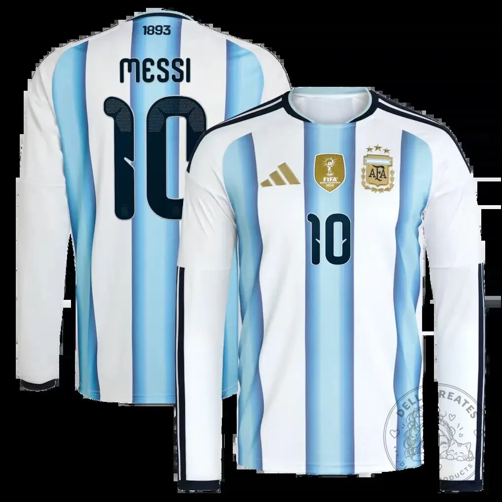 Lionel Messi Argentina National Team 2026 Home Long Sleeve Football Jersey