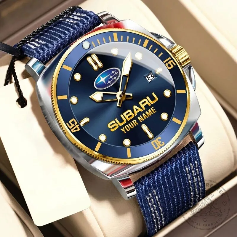 Subaru Custom Name Blue Dial Sport Watch for Men 18 Subaru Custom Name Blue Dial Sport Watch for Men