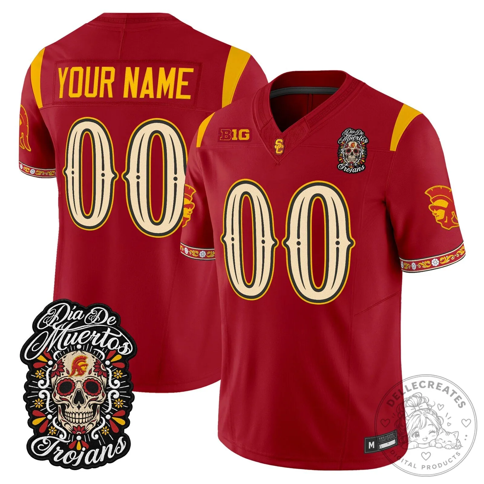 USC Trojans Día de los Muertos Custom Football Jersey