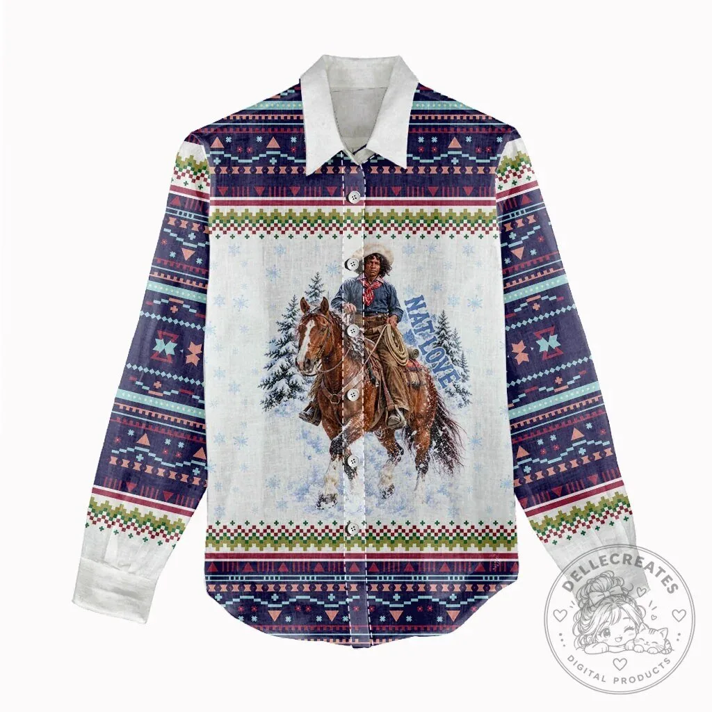 Nat Love African American Cowboy Ugly Christmas Sweater Long-Sleeve Shirt 10 Nat Love African American Cowboy Ugly Christmas Sweater Long-Sleeve Shirt
