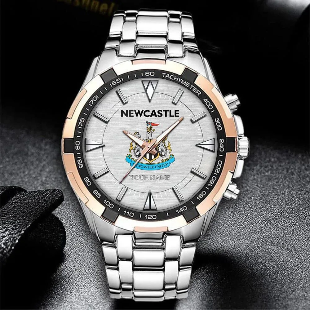 Newcastle United Football Club Personalized Silver and Rose Gold Watch
