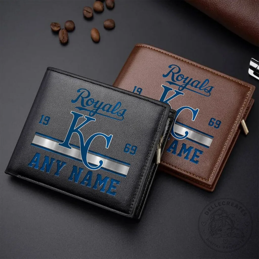 Kansas City Royals Personalized Name Leather Wallet
