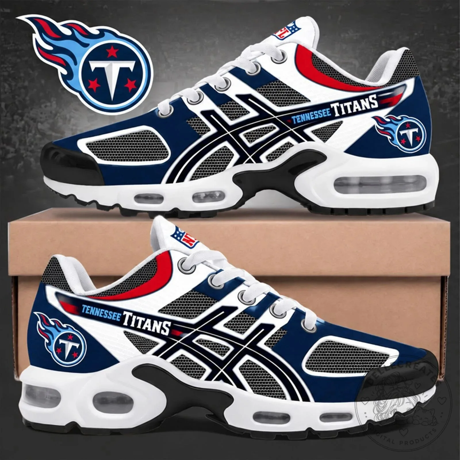 Tennessee Titans NFL Football Team Custom Air Max Style Running Shoes