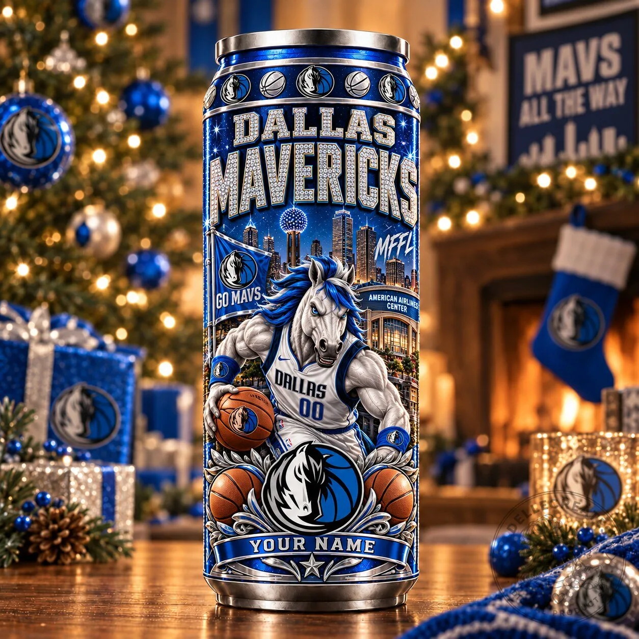 Dallas Mavericks NBA Basketball Team Personalized Can Tumbler