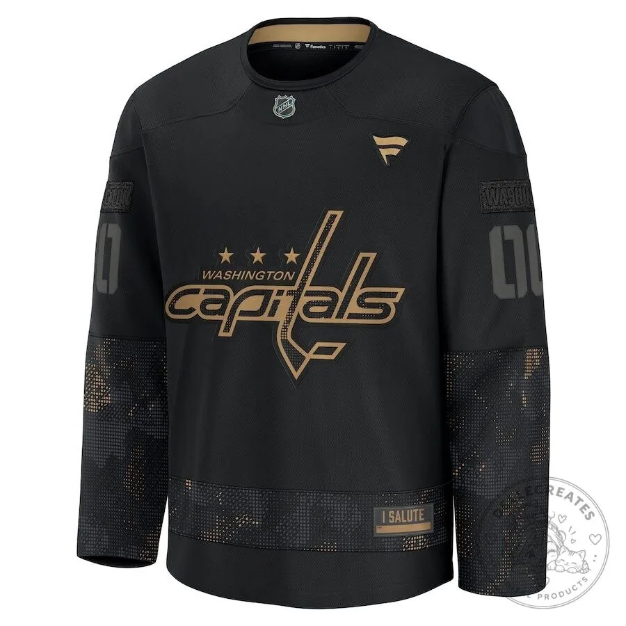 Washington Capitals Military Appreciation Black Gold Hockey Jersey