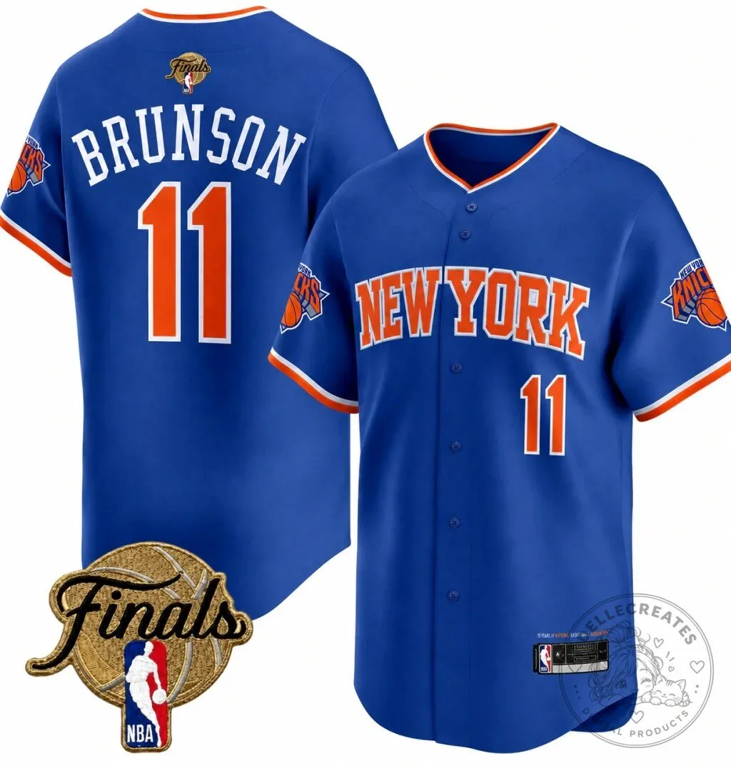 New York Knicks Jalen Brunson 2026 NBA Finals Champions Edition Baseball Jersey